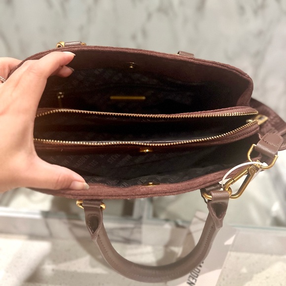 Steve Madden Chocolate Suede Satchel NWT - Picture 4 of 13